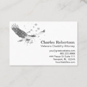 ** USA Vlag Amerikaanse Adelaar Grijs op Zwart Visitekaartje (Achterkant)