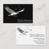 ** USA Vlag Amerikaanse Adelaar Grijs op Zwart Visitekaartje (Voorkant / Achterkant)