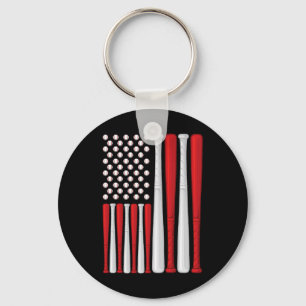 Usa Vlag - Amerikaanse honkbalvlag - Vintage Baseb Sleutelhanger