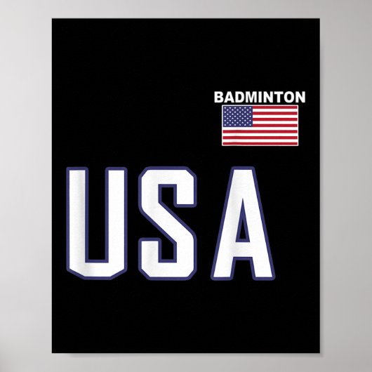 Usa Vlag Badminton Team Cool Speler Uitrusting Man Poster (Voorkant)