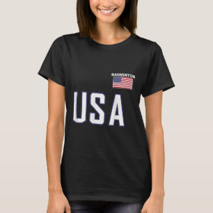 Usa Vlag Badminton Team Cool Speler Uitrusting Man T-shirt