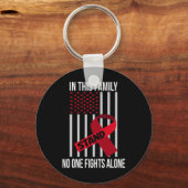 USA Vlag Bourgondië Lint Producten Hersenaneurysma Sleutelhanger (Voorkant)