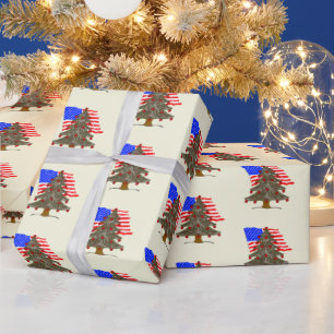 USA Vlag Camouflage Kerstmis Cadeaupapier