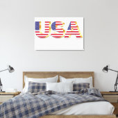 USA Vlag Canvas Print (Insitu (Slaapkamer))