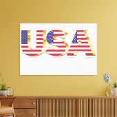 USA Vlag Canvas Print (Insitu (Woonkamer))