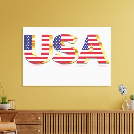 USA Vlag Canvas Print (Insitu (Woonkamer))
