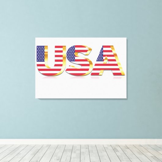 USA Vlag Canvas Print (Insitu (Houten vloer))