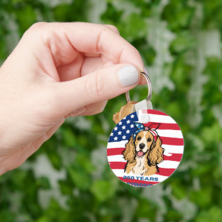 USA-vlag Cocker Spaniel Sleutelhanger