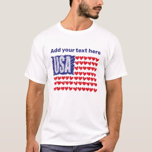 USA Vlag Custom T-shirt (Voorkant)