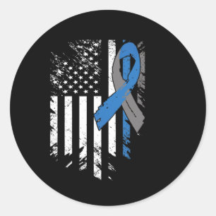 Usa Vlag Diabetes Type 1 Bewustzijn Familie Steun Ronde Sticker