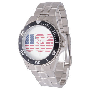 USA Vlag Dial Herenhorloge - Stars and Stripes USA Horloge