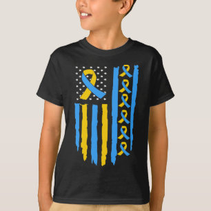 Usa Vlag Down Syndroom Bewustzijn Papa Mama T-shirt