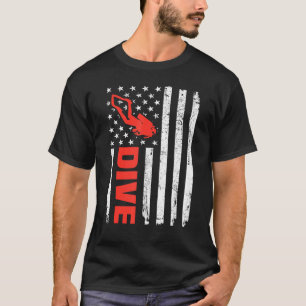 Usa Vlag Duiken T-shirt Voor Duikinstructeur