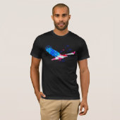 *~* USA vlag Eagle American Red Blue Black T-shirt (Voorkant volledig)