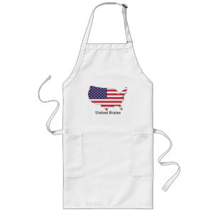 USA-vlag en kaart souvenirontwerp Lang Schort