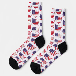 USA-vlag en kaart souvenirontwerp Sokken
