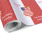 USA-vlag engel Kerstmis Cadeaupapier (Rol Hoek)
