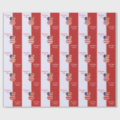 USA-vlag engel Kerstmis Cadeaupapier (Vlak)