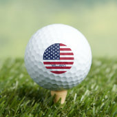 USA Vlag Gelukkig Vierde van Juli Custom Text Golfballen (Insitu Shirt)