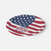USA Vlag Gelukkig Vierde van Juli Custom Text Papieren Bordje (Gekanteld)