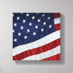 USA Vlag Gewikkeld Canvas Afdruk