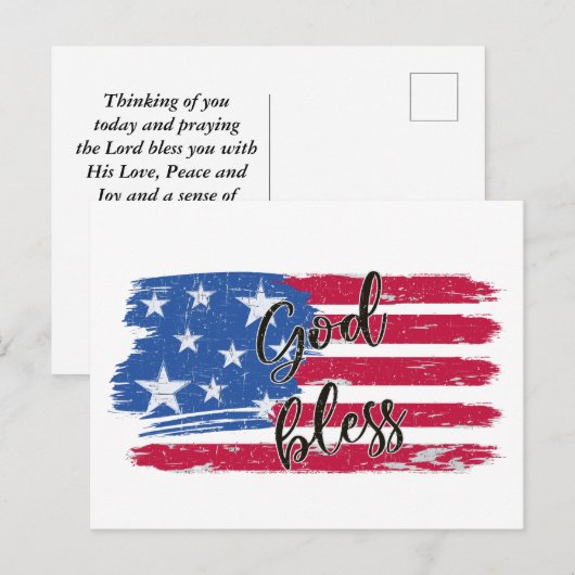 USA Vlag God Bless America Patriottisch  Briefkaart (Voorkant / Achterkant)
