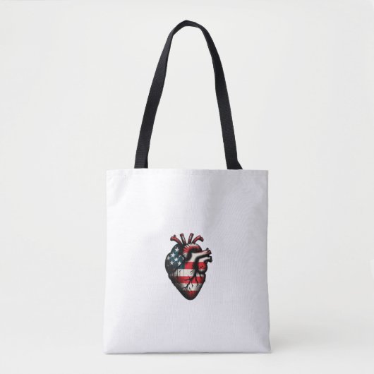 USA vlag hart - 4 juli & Onafhankelijkheidsdag Tote Bag (Voorkant)