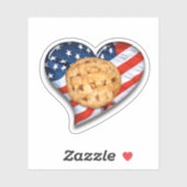 USA Vlag Hart en Appeltaart Sticker (Vel)