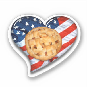 USA Vlag Hart en Appeltaart Sticker