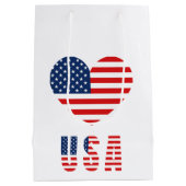 USA Vlag Hart Medium Cadeautas voor Patriottische (Achterkant)