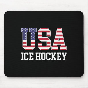 Usa Vlag Hockey Speler - Amerikaans Usa IJshockey  Muismat
