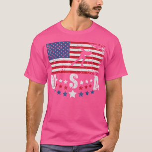Usa Vlag IJsschaatsen Schaatsster T-shirt