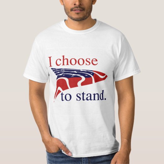 USA vlag Ik kies om te staan T-shirt (Voorkant)