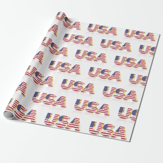 USA Vlag Inpakpapier Patriottisch (Uitgerold)