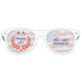 USA Vlag Kleuren Custom 4th of July Retro Zonnebril (Voorkant)