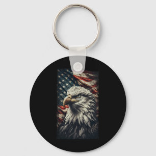 USA vlag LD adelaar patriottisch rood wit blauw 4e Sleutelhanger