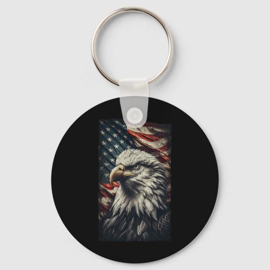USA vlag LD adelaar patriottisch rood wit blauw 4e Sleutelhanger (Voorkant)