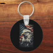 USA vlag LD adelaar patriottisch rood wit blauw 4e Sleutelhanger (Voorkant)