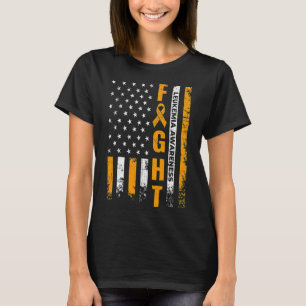Usa Vlag Leukemie Bewustzijn Kanker Overlevende Ge T-shirt