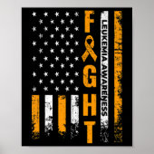 USA Vlag Leukemie Bewustzijn Kanker Overlevende Gi Poster (Voorkant)