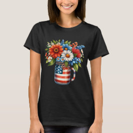 USA Vlag Mason Jar Patriottisch T-shirt