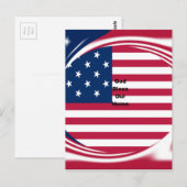USA vlag met God Zegen ons Home tekst kunst ontwer Briefkaart (Voorkant / Achterkant)
