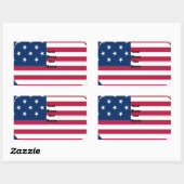 USA vlag met God Zegen ons Home tekst kunst ontwer Rechthoekige Sticker (Vel)