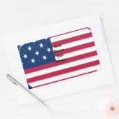 USA vlag met God Zegen ons Home tekst kunst ontwer Rechthoekige Sticker (Envelop)