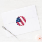 USA vlag met God Zegen ons Home tekst kunst ontwer Ronde Sticker (Envelop)