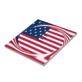 USA vlag met God Zegen ons Home tekst kunst ontwer Tegeltje (Zijkant)
