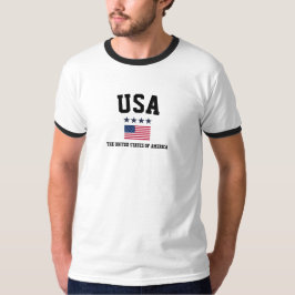 USA Vlag Minimalistische Patriottische Retro Sterr T-shirt