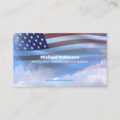 USA Vlag op Mooie Cloudscape Visitekaartje (Voorkant)