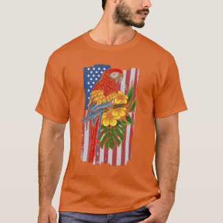 USA Vlag Papegaai Vogelliefhebber Papegaai Vogel A T-shirt