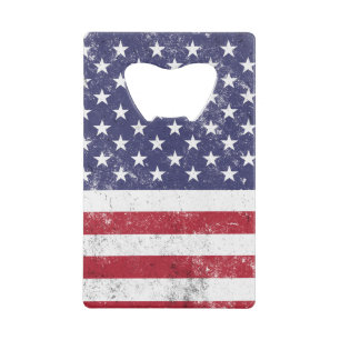 USA Vlag Patriottisch Amerikaans Rood Wit Blauw Creditkaart Flessenopener